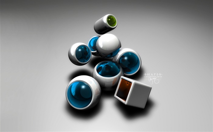 Sphère et le cube 3D Fonds d'écran, image