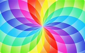 Secteur de cercle abstrait, fleur colorée