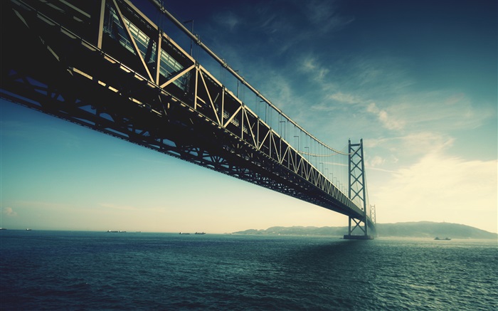 Pont étroit d'Akashi, Japon, mer Fonds d'écran, image