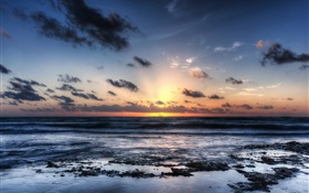 Akumal Beach, le Mexique, le lever du soleil, sur la côte HD Fonds d'écran