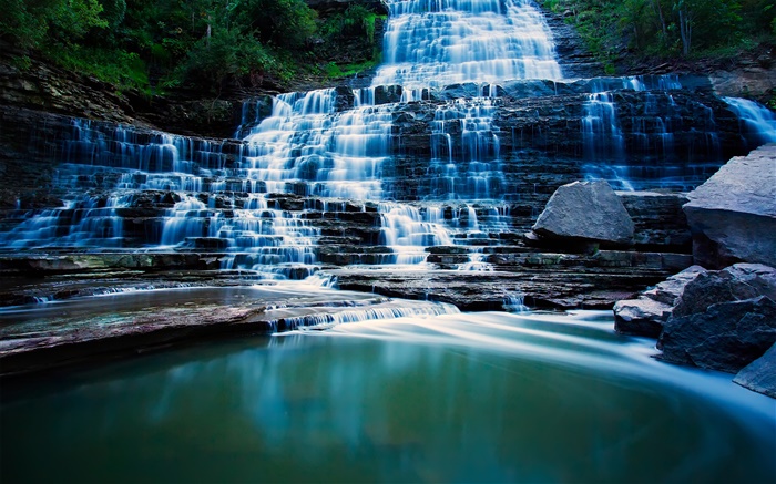 Albion Falls, Hamilton, Ontario, Canada, cascades, lac Fonds d'écran, image