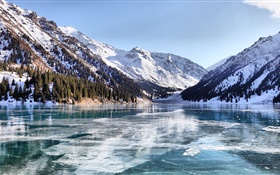 Almaty, Kazakhstan, l'hiver, le lac HD Fonds d'écran