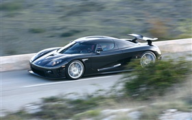 Noir supercar Koenigsegg vitesse HD Fonds d'écran