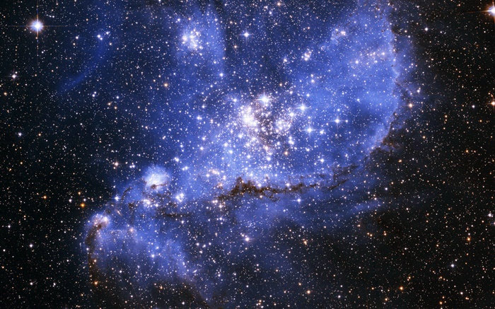 Bleu nébuleuse, étoiles Fonds d'écran, image