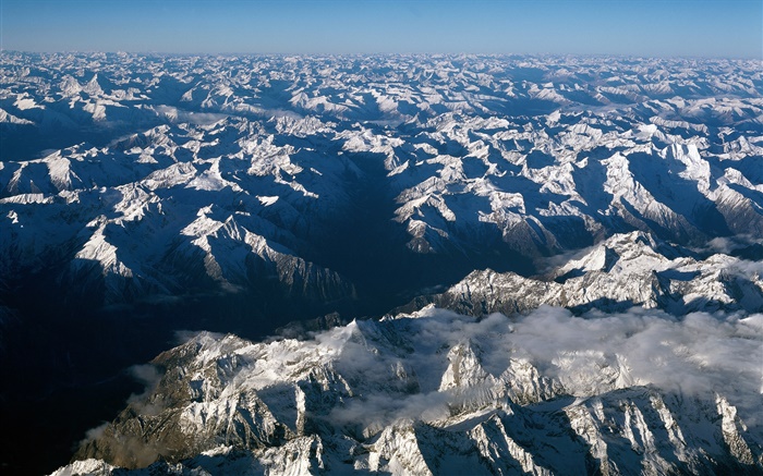 Boundless montagnes, la neige, la Chine Fonds d'écran, image