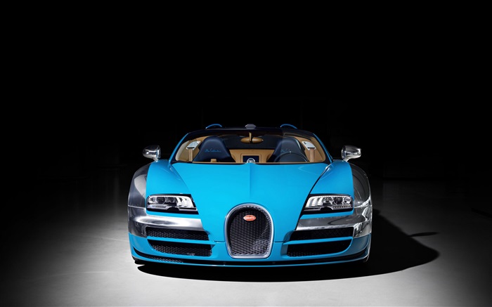Bugatti Veyron 16.4 supercar bleue vue de face Fonds d'écran, image