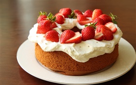 Gâteau au chocolat à la crème de fraise HD Fonds d'écran