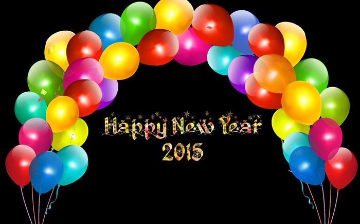 Ballons colorés, Happy New Year 2015 Fonds d'écran, image