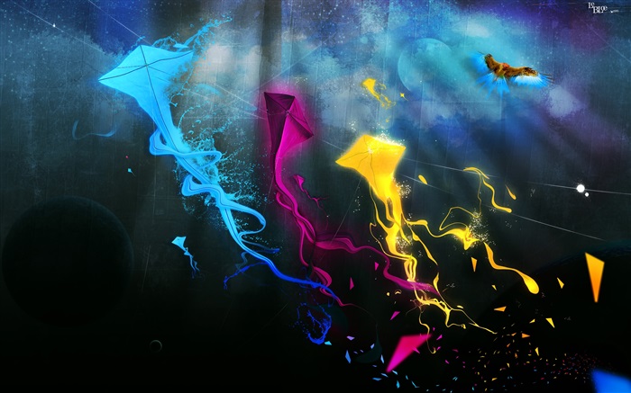 Cerf-volant coloré, images abstraites Fonds d'écran, image
