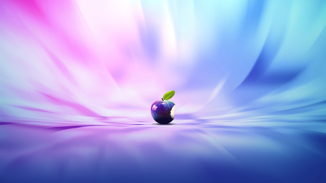 Stade coloré, logo Apple 1366x768 Fonds d'écran