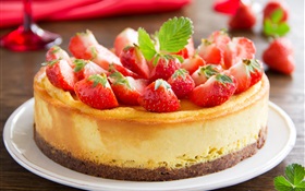 Délicieux gâteau aux fraises