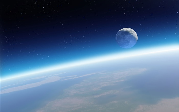 Terre et la Lune, bel espace Fonds d'écran, image