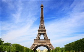 Tour Eiffel, Paris, France, ciel bleu