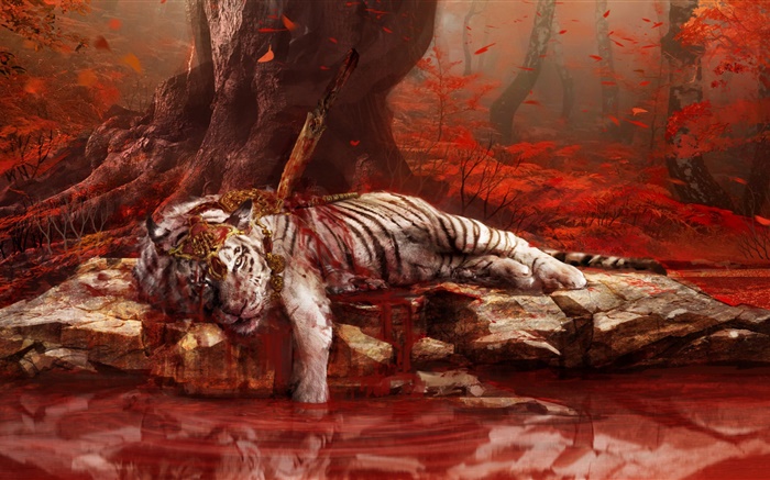 Far Cry 4, tigre mort Fonds d'écran, image