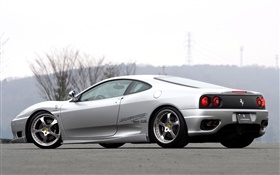 Ferrari vue arrière de supercar argenté
