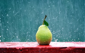 Fruit close-up, poire sous la pluie HD Fonds d'écran