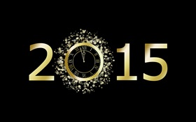Happy New Year 2015, fond noir HD Fonds d'écran