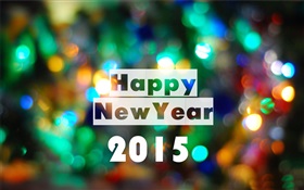 Happy New Year 2015, des lumières colorées HD Fonds d'écran