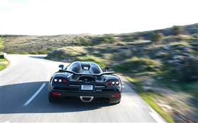 Koenigsegg vue arrière de voiture noire HD Fonds d'écran