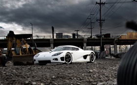 Koenigsegg supercar blanc
