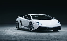 Lamborghini vue supercar de blanc à l'avant HD Fonds d'écran