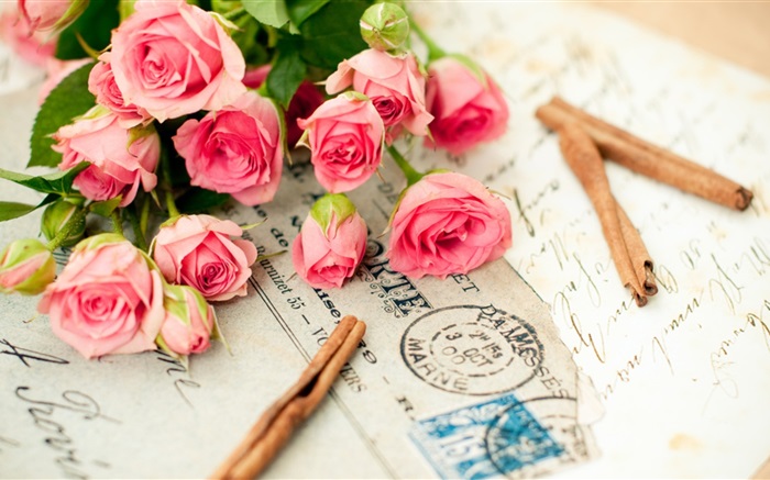 Rose fleurs, lettre Fonds d'écran, image