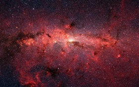 Espace cosmique rouge, étoiles HD Fonds d'écran