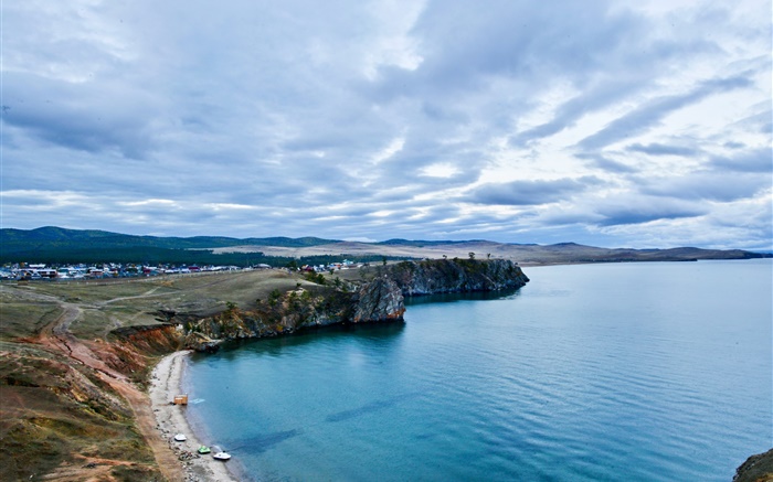 La Russie, le lac Baïkal, crépuscule, nuages Fonds d'écran, image