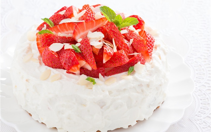 Petit dessert gâteau aux fraises Fonds d'écran, image