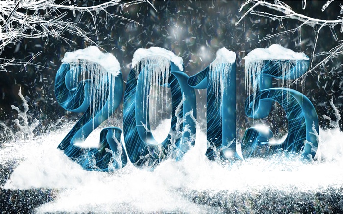 Neige et le style de la glace 2015 du Nouvel An Fonds d'écran, image