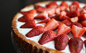 gâteau aux fraises close-up