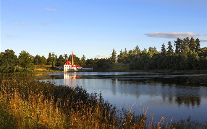 Été, lac, maison, Novgorod Fonds d'écran, image