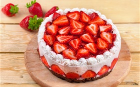 Doux gâteau aux fraises
