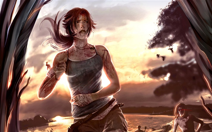 Tomb Raider, Lara Croft, coucher de soleil Fonds d'écran, image