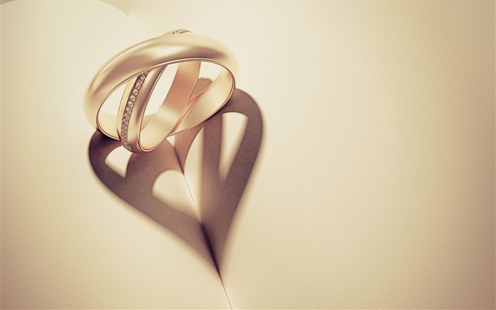 Deux anneaux de projection, l'amour en forme de cœur Fonds d'écran, image