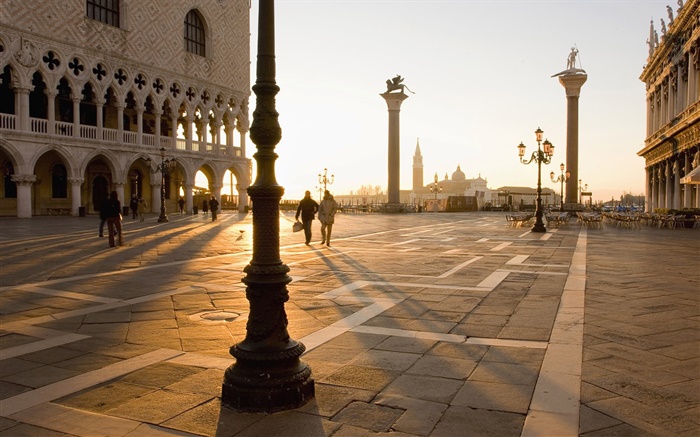 Venise, carrés, piéton, soleil Fonds d'écran, image