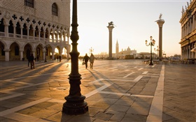 Venise, carrés, piéton, soleil HD Fonds d'écran