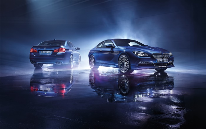 2015 BMW Alpina deux voitures bleues Fonds d'écran, image