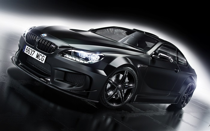 BMW M6 voiture noire vue de face Fonds d'écran, image