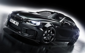 BMW M6 voiture noire vue de face HD Fonds d'écran