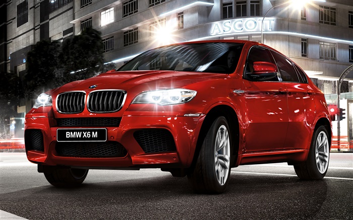 BMW X6 voiture rouge vue de face Fonds d'écran, image