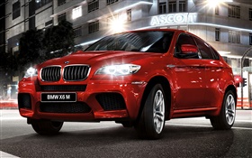 BMW X6 voiture rouge vue de face HD Fonds d'écran
