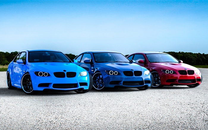 BMW voitures bleues rouges Fonds d'écran, image