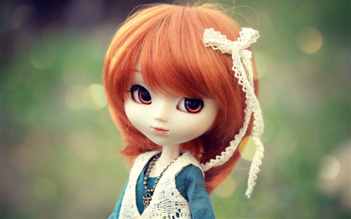 Belle rouge jouet de cheveux fille, poupée Fonds d'écran, image