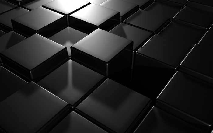 Couleur noire 3D cube Fonds d'écran, image