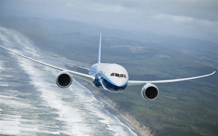Boeing 787, voler, mer Fonds d'écran, image