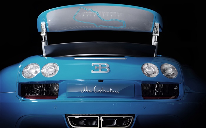 Bugatti Veyron 16.4 vue arrière de supercar bleu Fonds d'écran, image