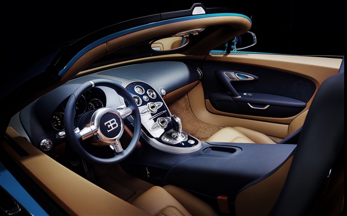 Bugatti Veyron 16.4 supercar intérieure close-up Fonds d'écran, image