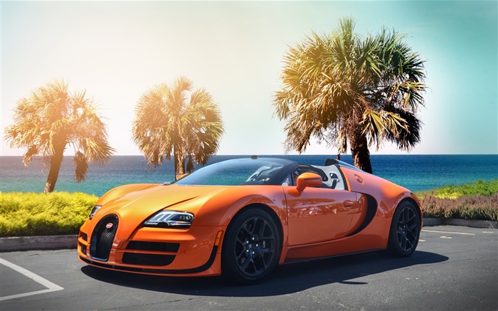 Bugatti Veyron hypercar d'orange supercar Fonds d'écran, image