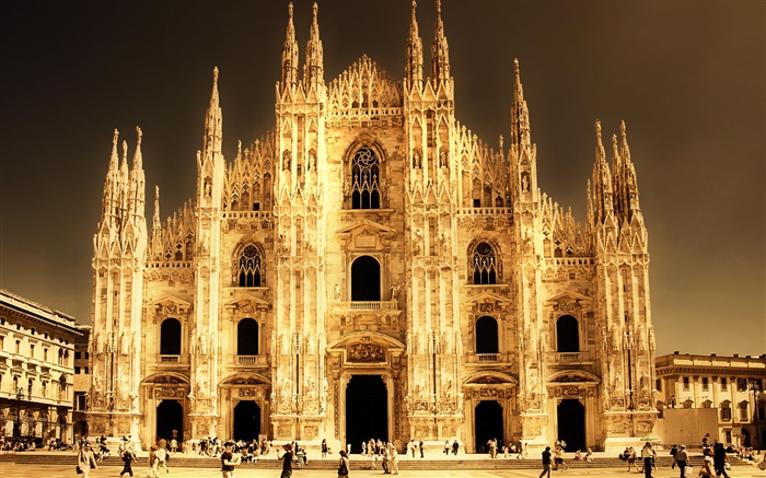 Cathédrale, Milan, Italie, bâtiments Fonds d'écran, image